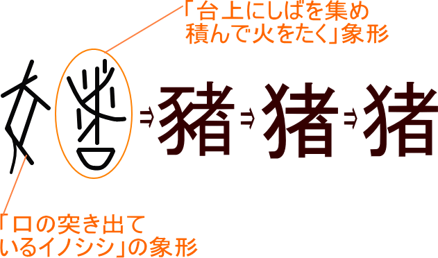猪 猪 豬 という漢字の意味 成り立ち 読み方 画数 部首を学習
