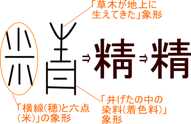 精 精 という漢字の意味 成り立ち 読み方 画数 部首を学習